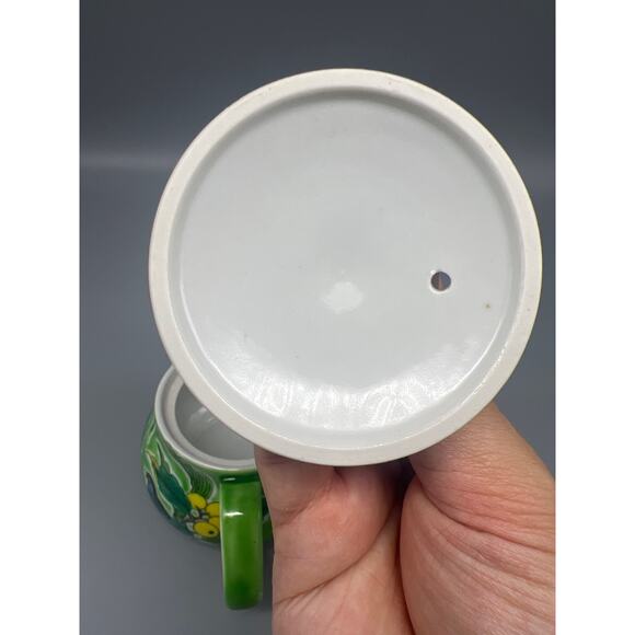 Kyusu KUTANI YAKI WARE Teapot Hand paint Yoshidaya Flower Bird Japanese ~READ~ - Picture 4 of 12